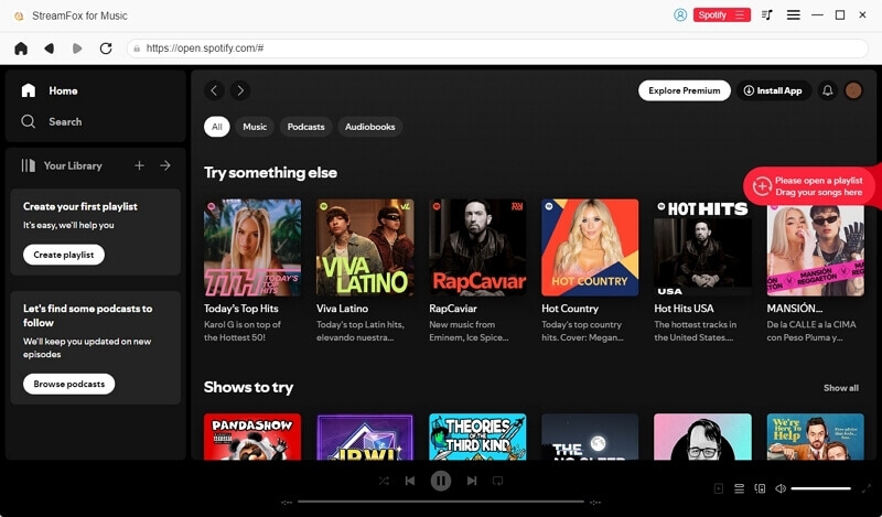 drop songs to Add button | Record Spotify to MP3 for Free