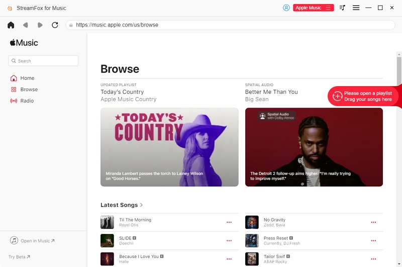 drag songs to add icon StreamFox | SharePlay Apple Music