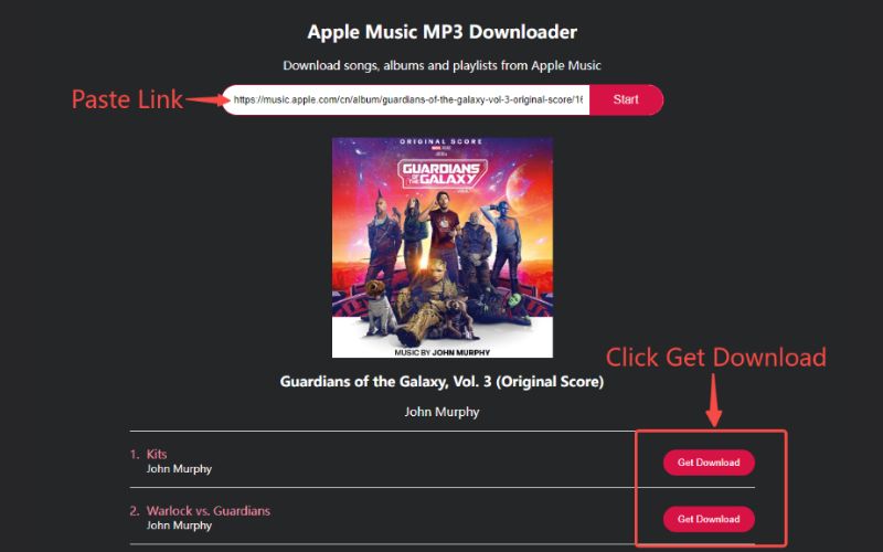 click Get Download | Download Apple Music Playlists to MP3