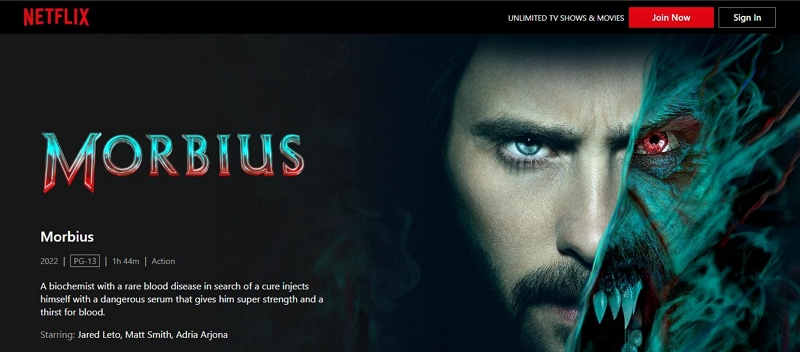 morbius | vampire movies on netflix