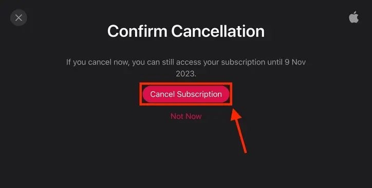 hit Cancel Subscription | Cancel Apple Music Subscription