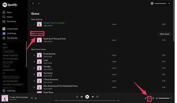 change song position in Spotify queue | Clear Queue on Spotify