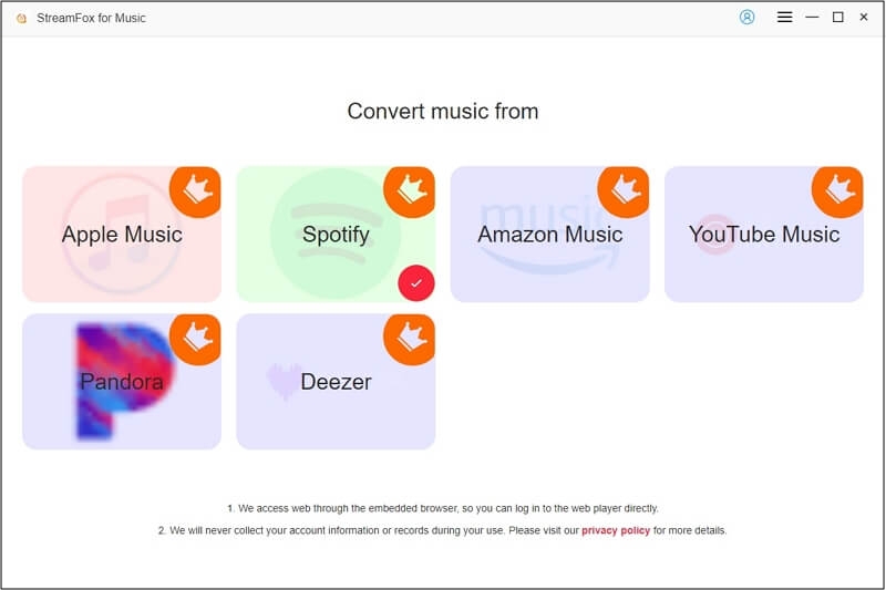 choose Apple Music from StreamFox | Download Apple Music Songs to MP3 Player