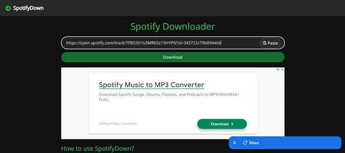 search song URL SpotifyDown | Convert Spotify to MP3