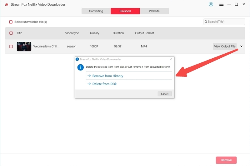 delete from Disk | streamfox netflix video downloader user guide