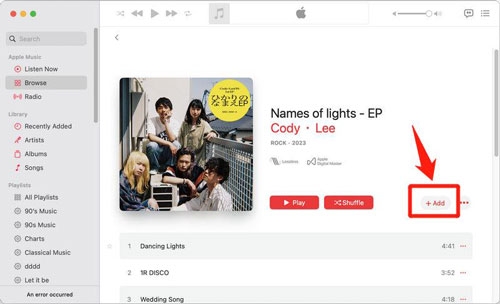 choose Add to Library | Download Songs from Apple Music on Mac