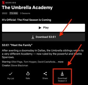 start the download | how to download episodes on Netflix