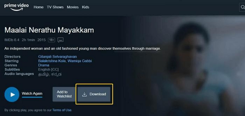 browse or search for the movie | amazon prime video download offline