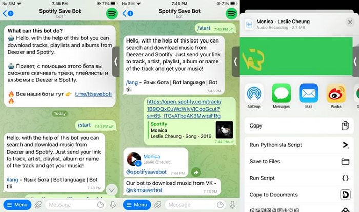 download Spotify songs with Telegram | Download Spotify Songs iPhone without Premium