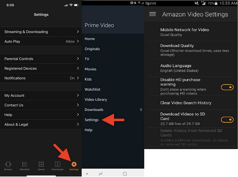 default download location | amazon prime video download location in sd card