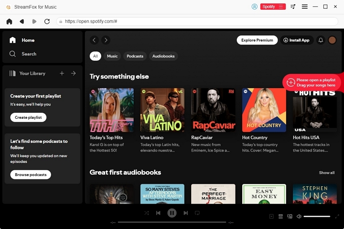 add Spotify playlists to StreamFox | Download Spotify Playlists to MP3