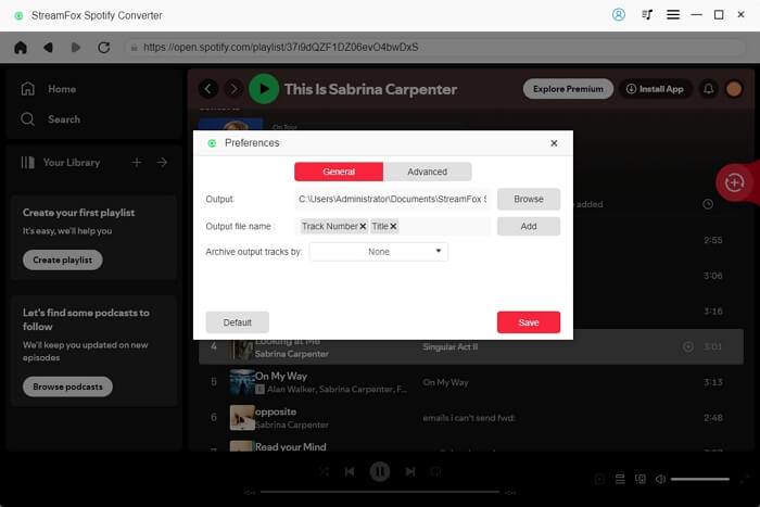 set output format as MP3 StreamFox | Spotify Ad Blockers