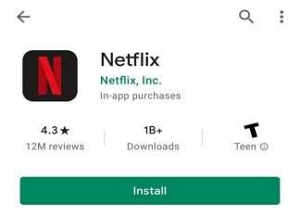 start installing the Netflix app | download netflix