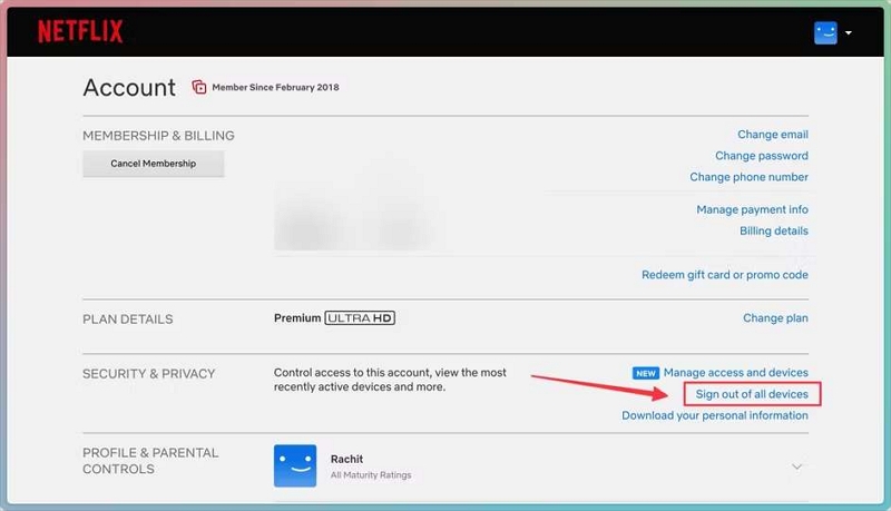 Sign out of all devices | how to log out of netflix on smart tv
