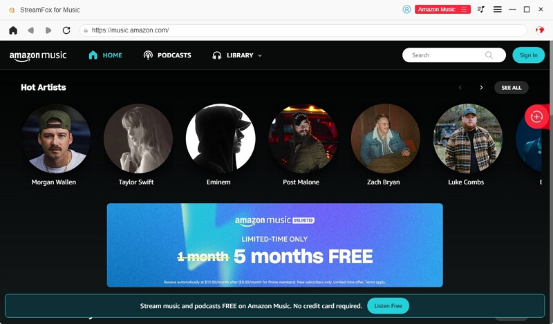 sign in Amazon Music StreamFox | Download Amazon Music without Native App