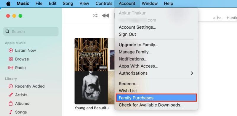 click Family Purchases | Download Apple Music Songs to MP3 Player