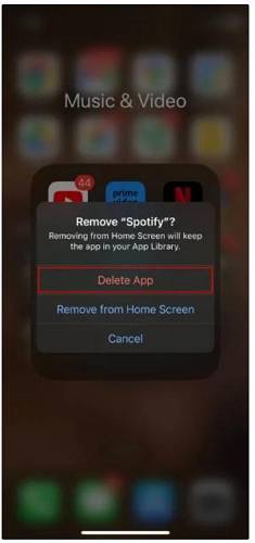 select Delete App | Spotify Not Downloading Songs