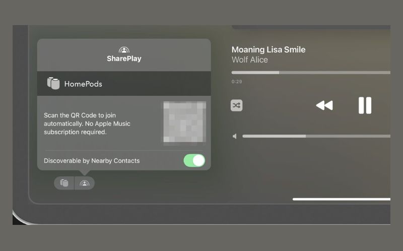 SharePlay icon next to AirPlay | SharePlay Apple Music