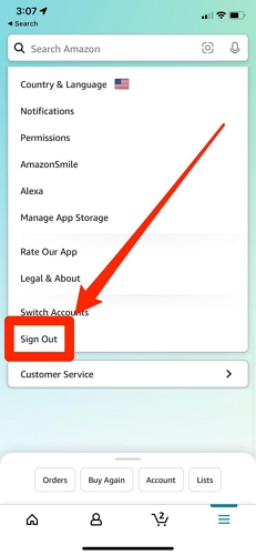 tap Sign Out | Delete All Downloads from Amazon Music