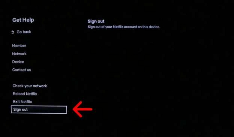 get help | how to log out of netflix on smart tv