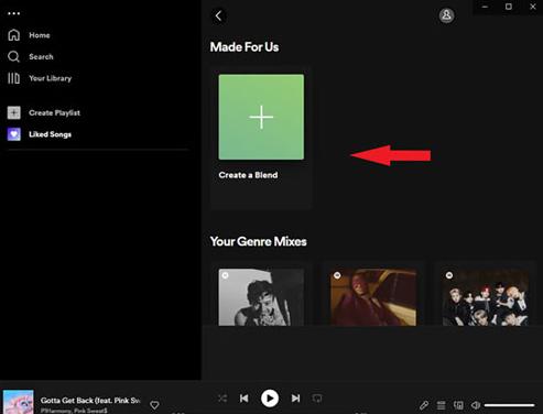 click Create a Blend | Combine Spotify Playlists