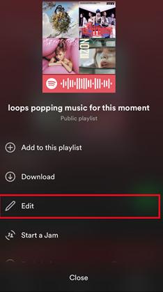 choose Edit | Edit Playlists on Spotify