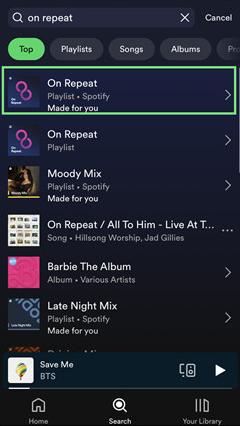 tap Made for You | Find and Save Spotify On Repeat Playlist