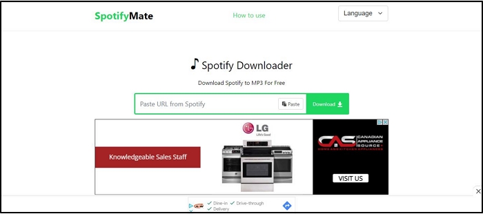 SpotifyMate interface | Best Spotify Downloaders Online Free