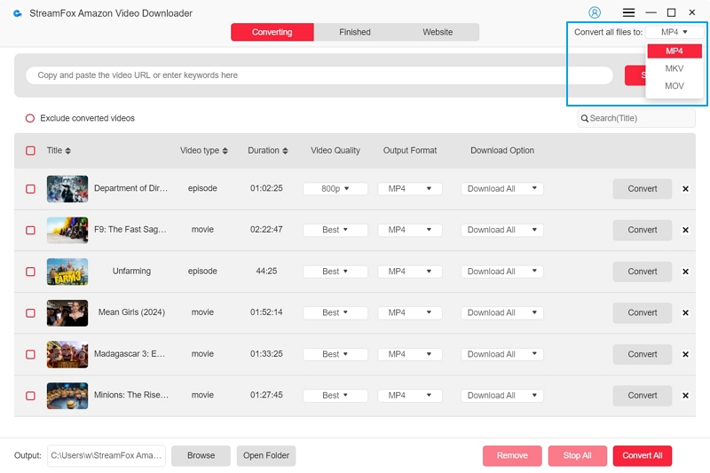 select your desired download location | where are amazon prime video downloads stored