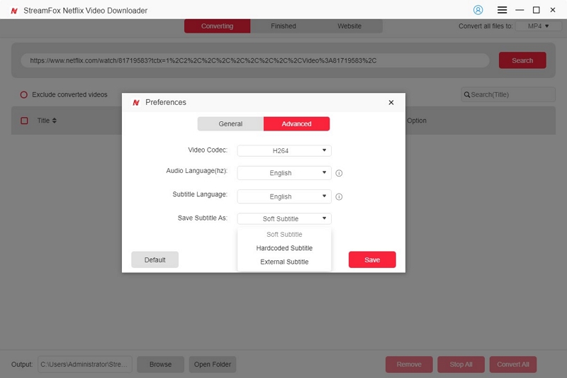 adjust video parameters | streamfox netflix video downloader user guide