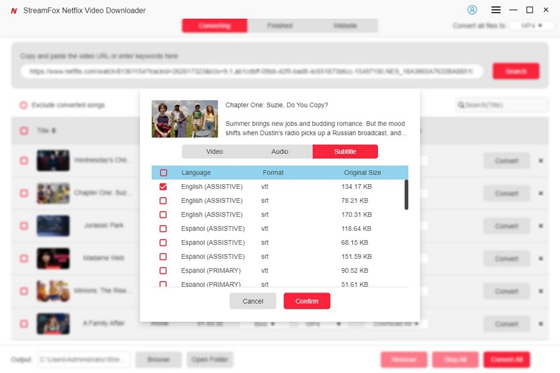 click confirm | streamfox netflix video downloader user guide