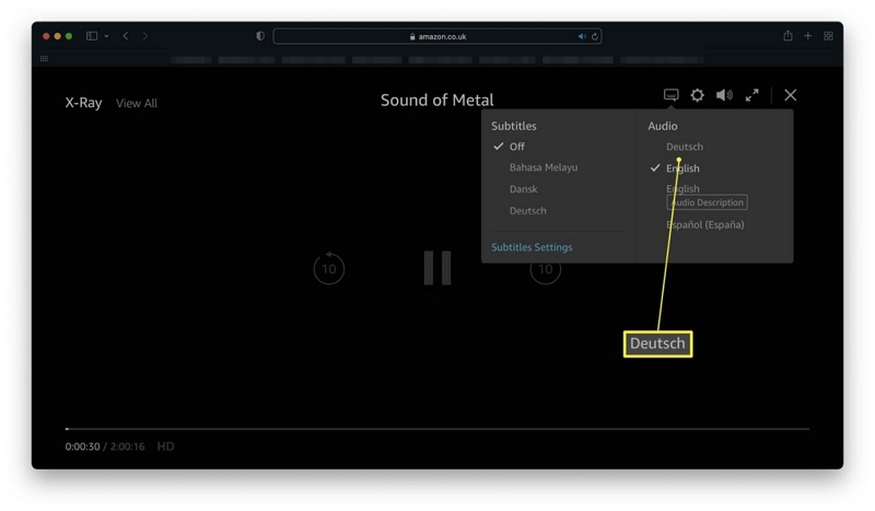 Audio Languages | download subtitles from amazon prime video