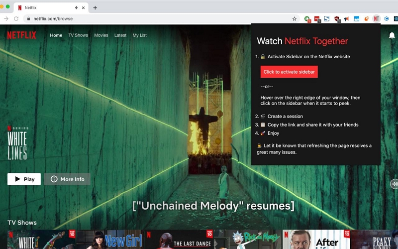 select Activate | watch netflix together